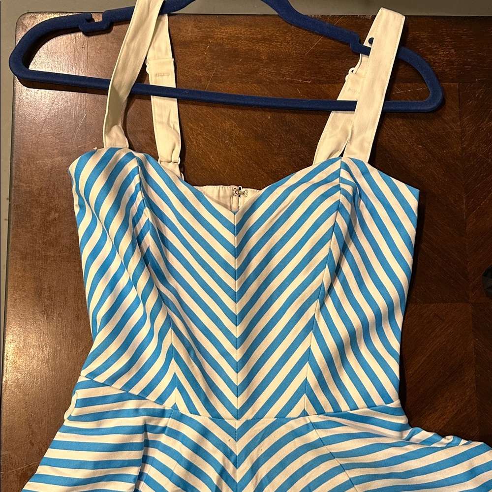 Dollface Dress - Blue & White w/ Pockets & Belt - Vixen by Micheline Pitt